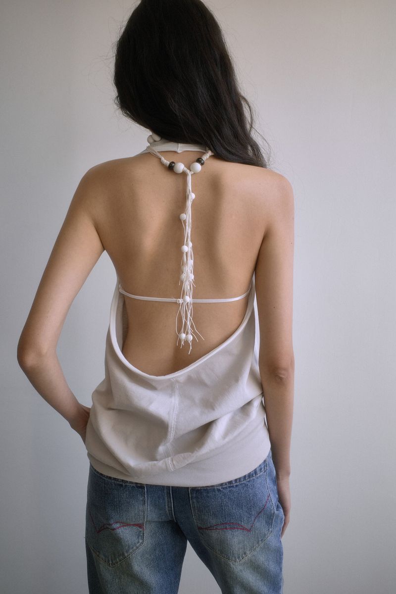 26SS★OPEN-BACK DRAPED HALTER TOP