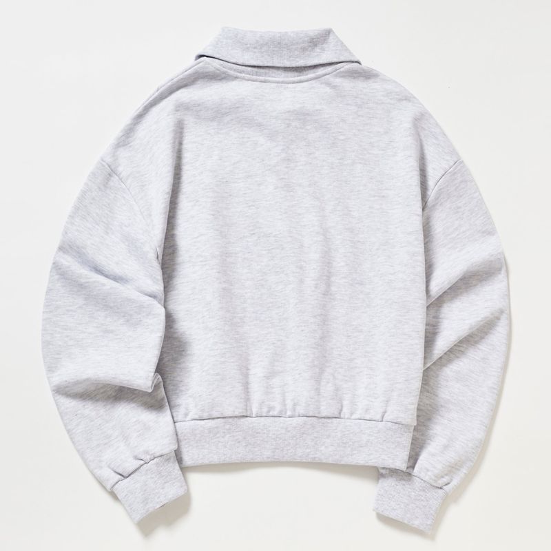 SMALL LOGO HALF ZIPUP SWEATSHIRT_WHITE MELANGE