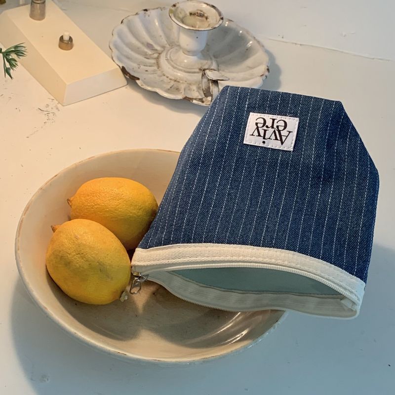 classic pouch_stripe denim