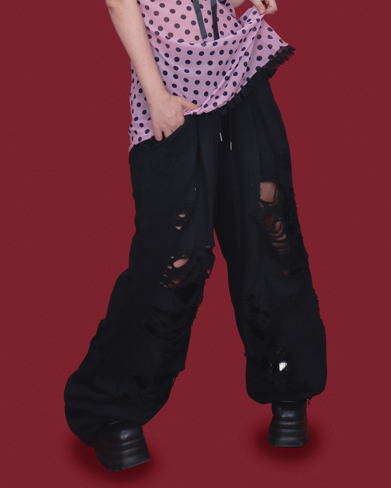 disco damage string pants (3color)