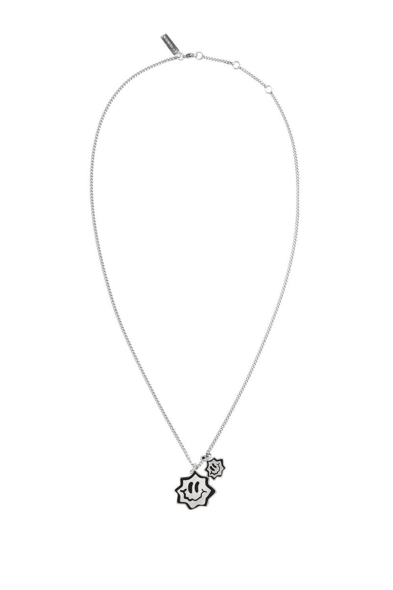 Crushed double smile necklace