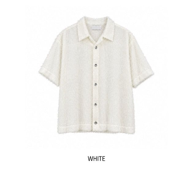 Robin Hairy Collared Short Sleeve Cardigan