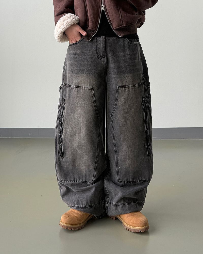 Herry Washing Zipper Carpenter Denim