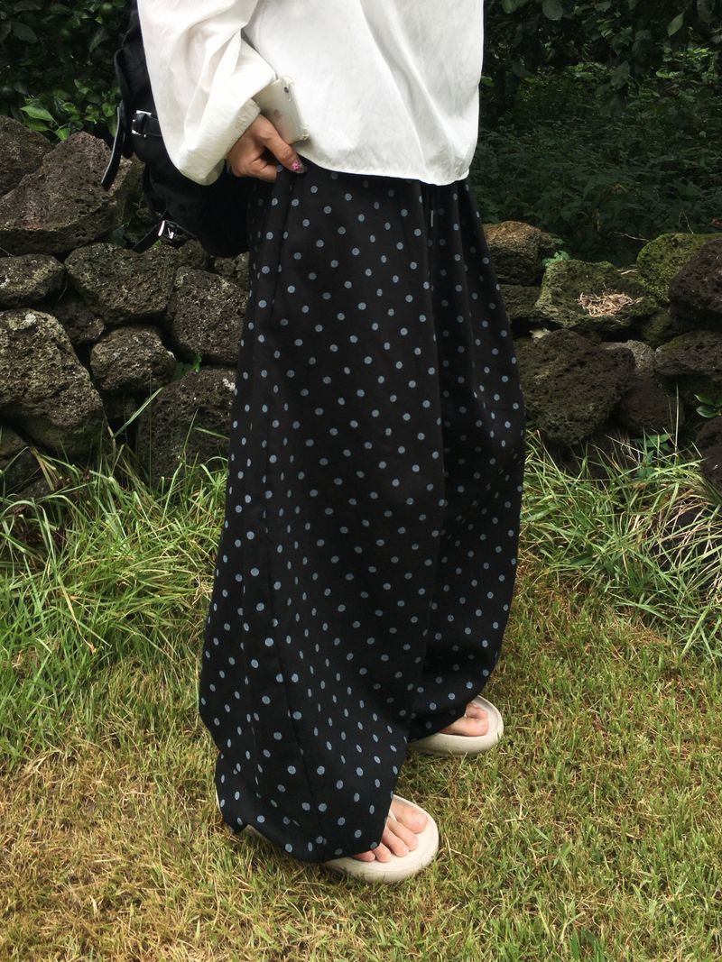 Polka Dot Wide Balloon Pants (2c)