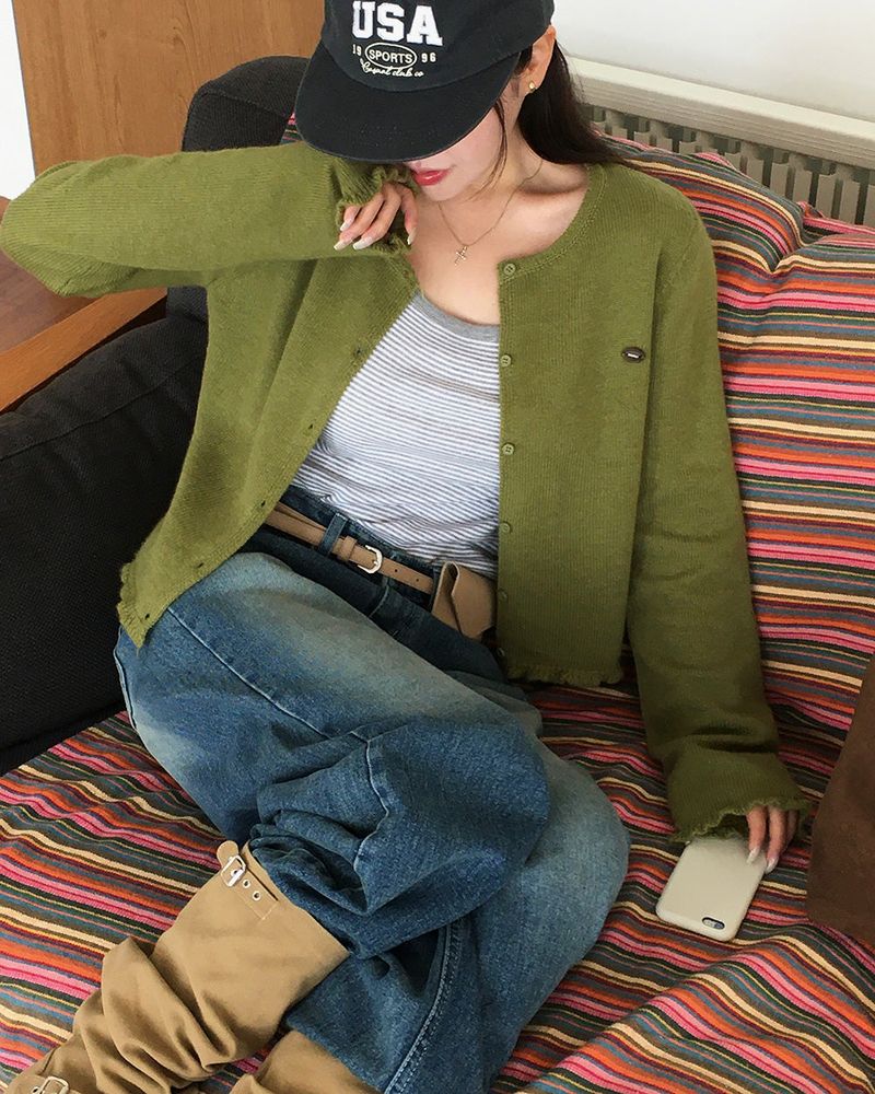 Candy Frill Knit Cardigan