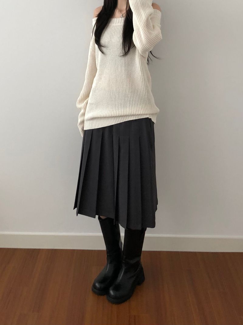 ネフオフショルダーニットウェア (3color)