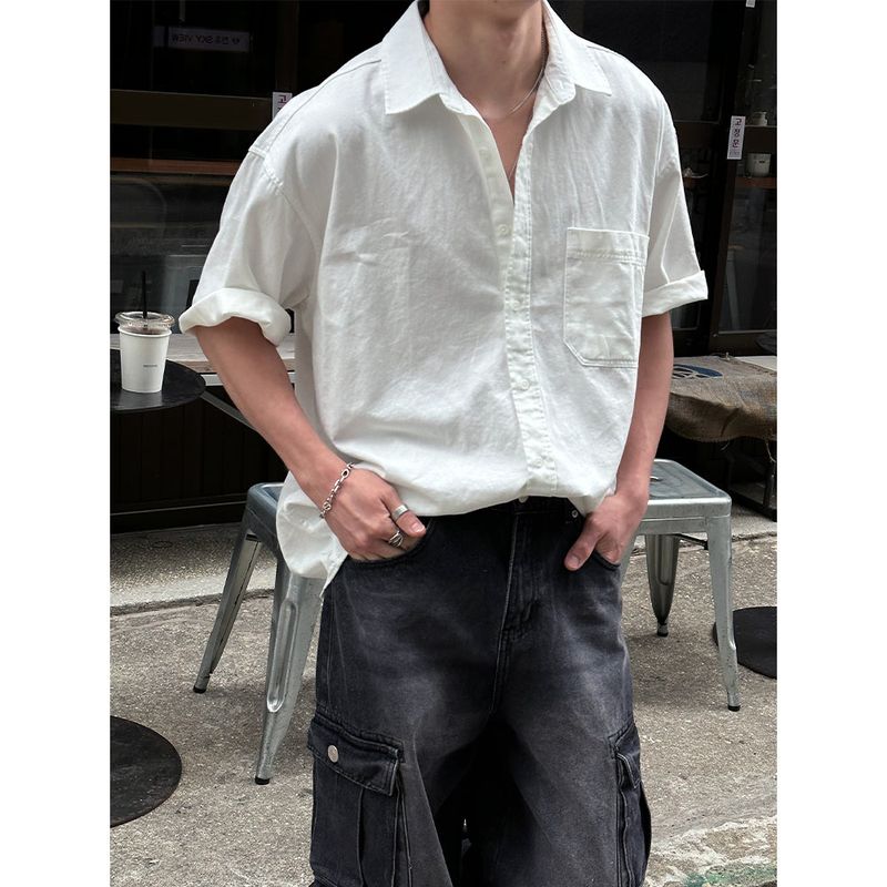 LAURANT（ロラン）の「[SET UP가능] Washed cotton half shirts(6color)（Tops）」