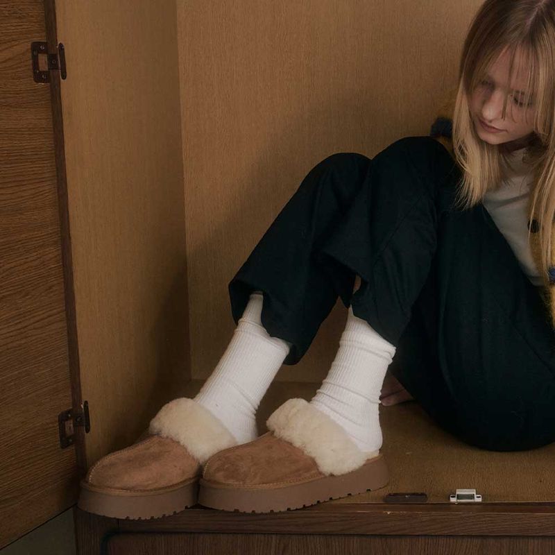 Flatform Fur Slippers - 2Color