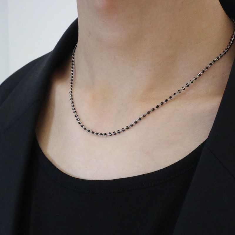 BASSCLEF（ベースクレフ）の「men's necklace beaded chain_CLEF FINGERBOARD NEC（Accessories）」