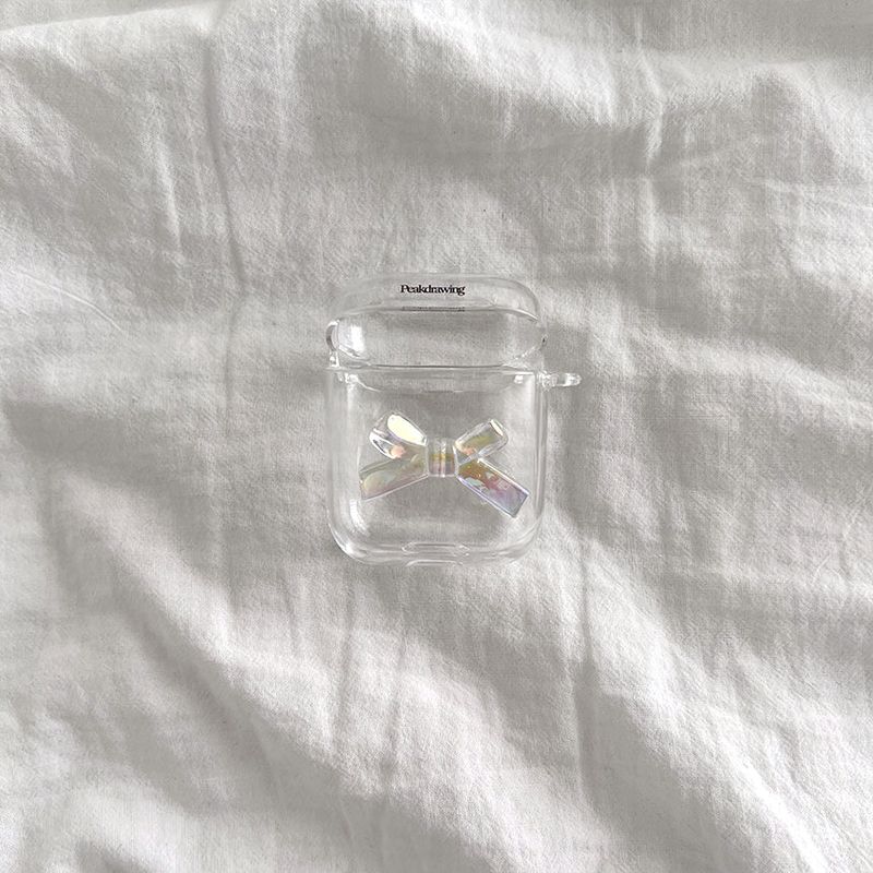 Bubble ribbon airpod clear hard case (airpods case)