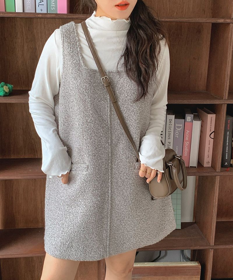 Winter Bouclé Bustier Mini Dress
