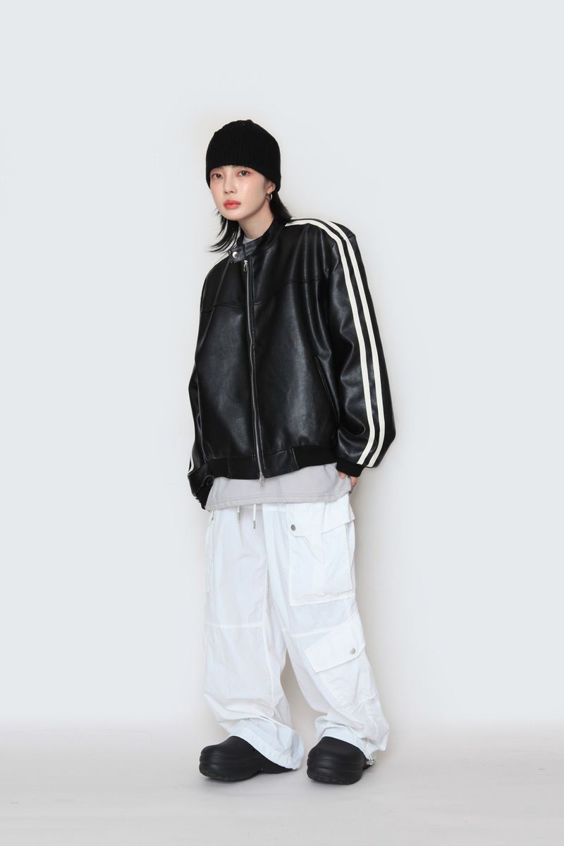 Biker Track Leather Jacket