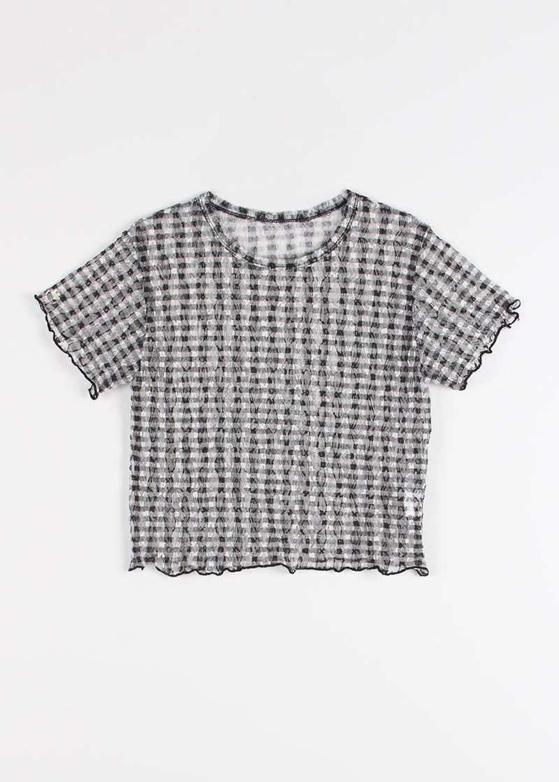 LACE CHECK TEE