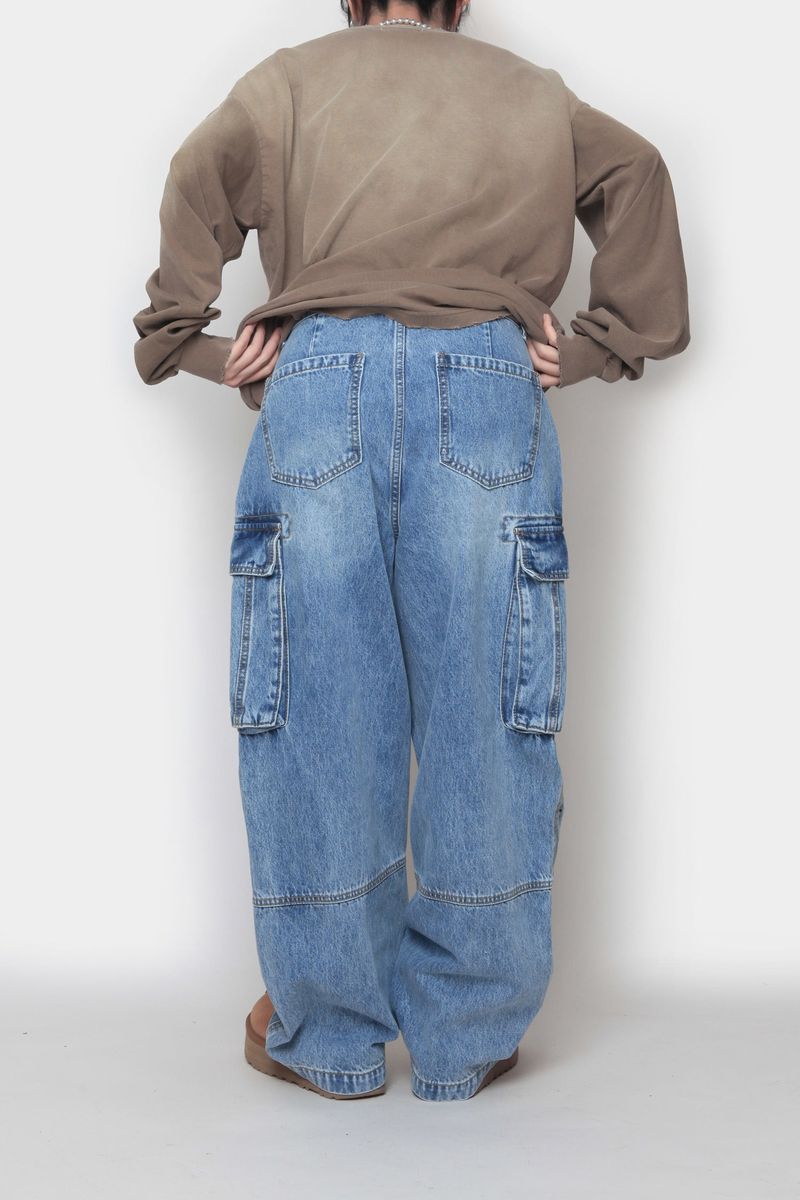 Monster cargo denim pants
