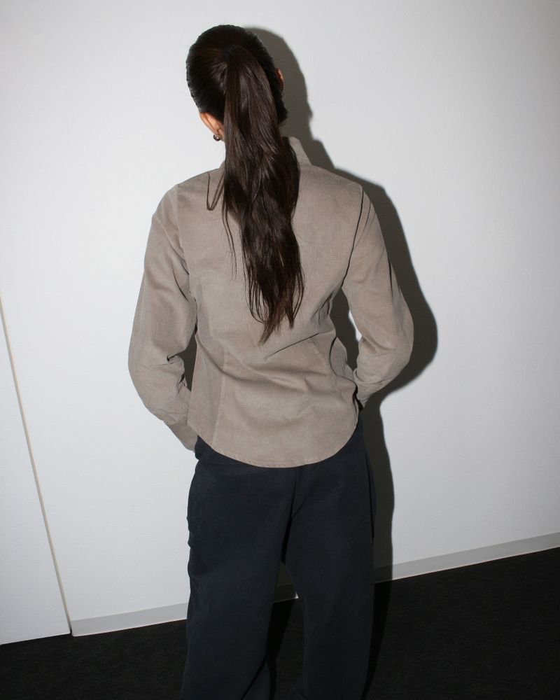 Side button shirts [Taupe]