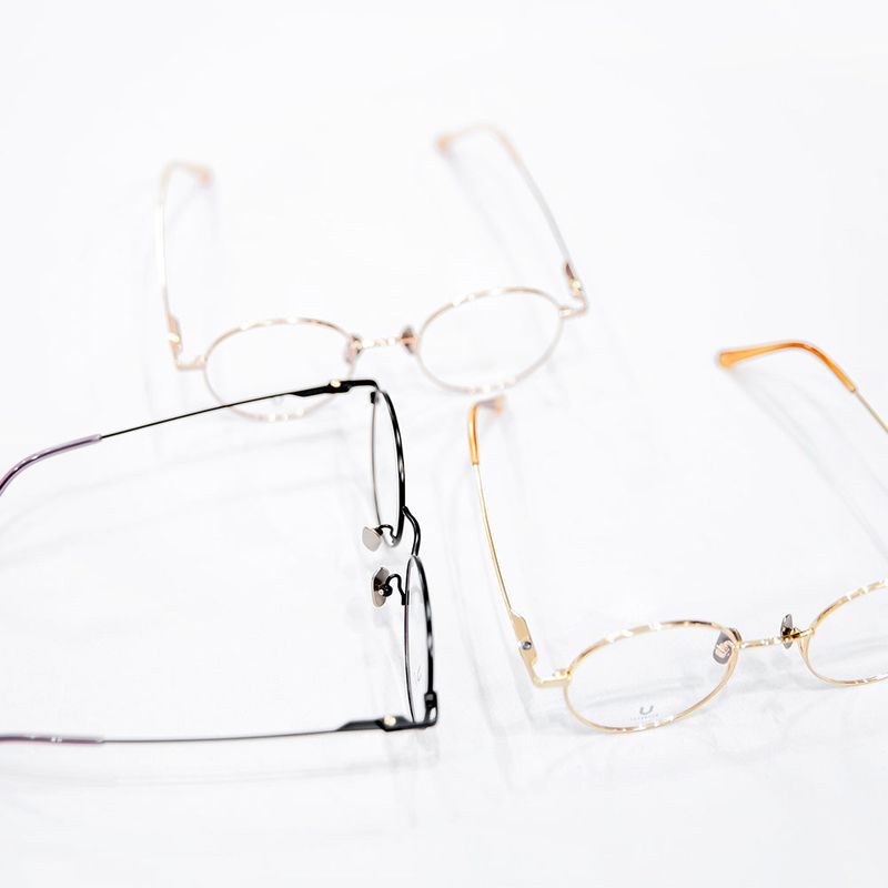 Knouun Round titanium glasses CODE. 103. D Sizzy Gold 