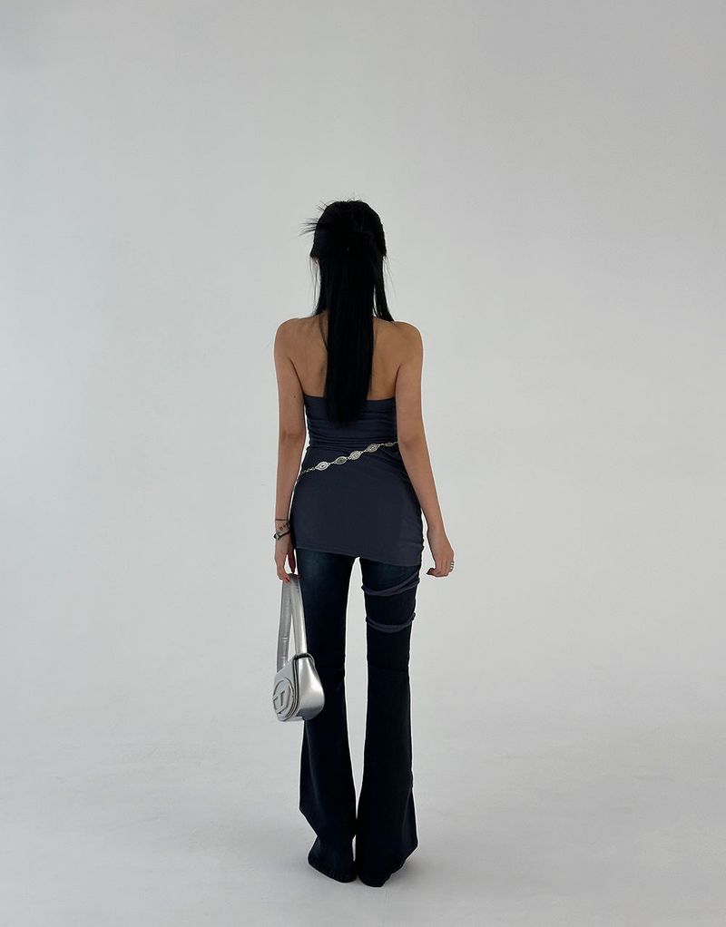 blue dark blue bootcut jeans