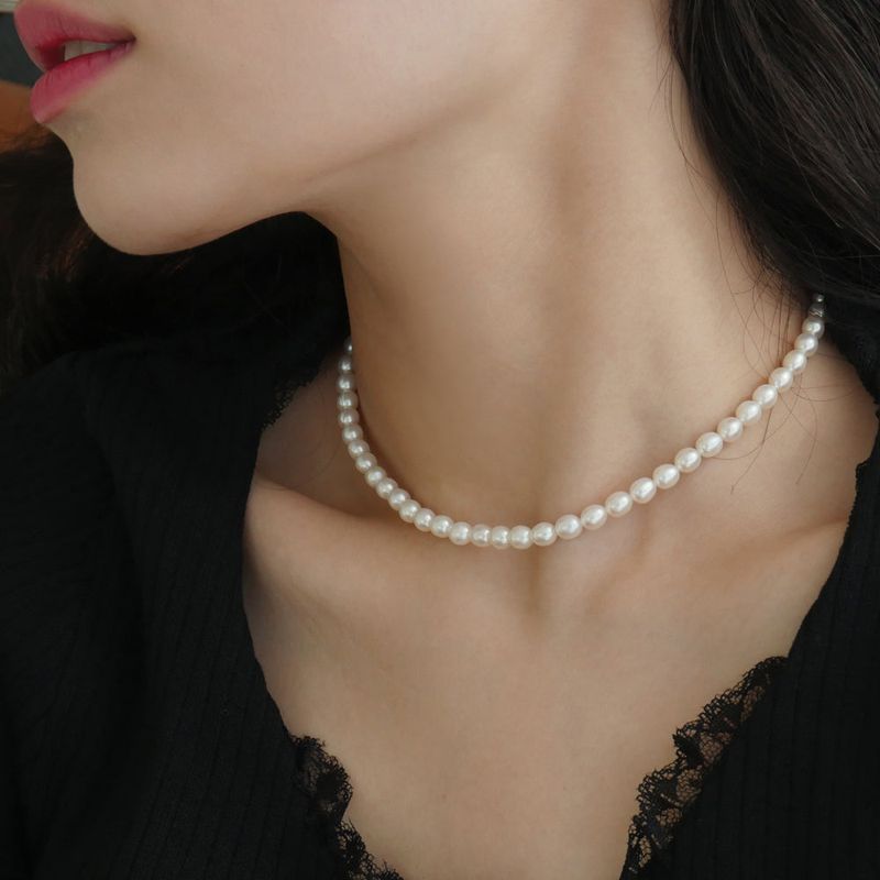 14K GOLD-FILLED RICE PEARL NECKLACE