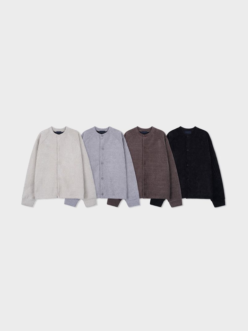 Corduroy crop knit cardigan