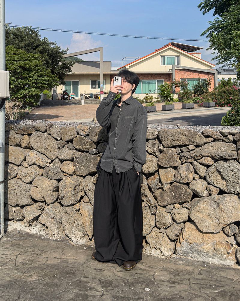 Drape Belted Wide Slacks