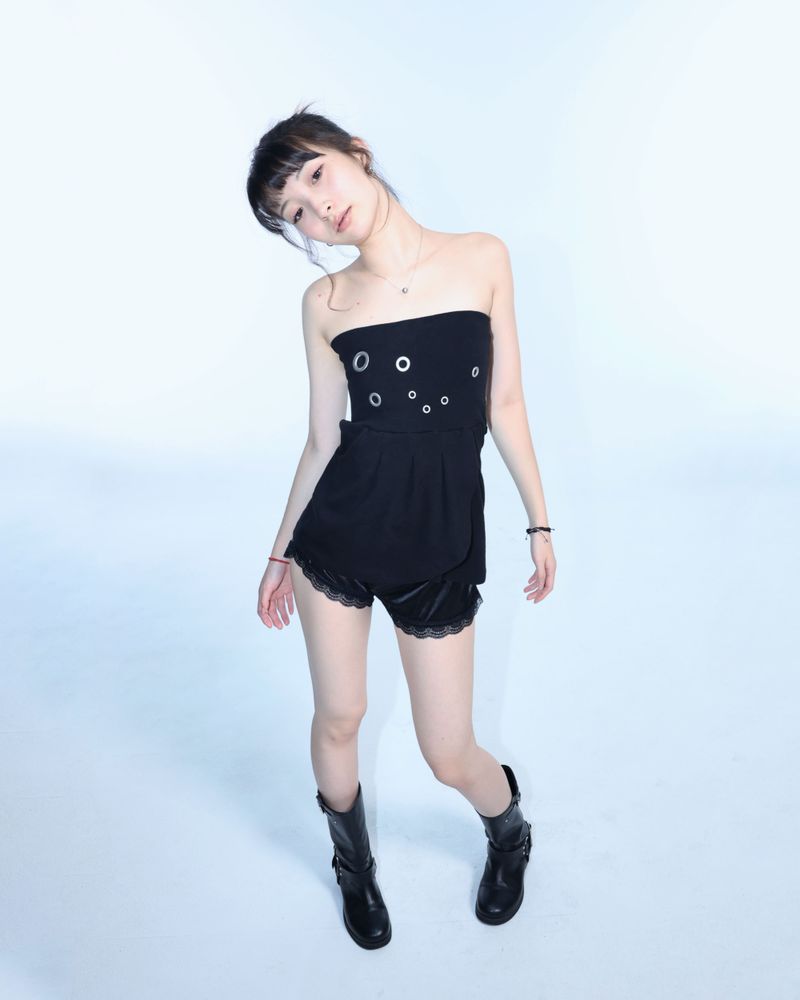 Eyelet 2 - Way Wrap Skirt - Black