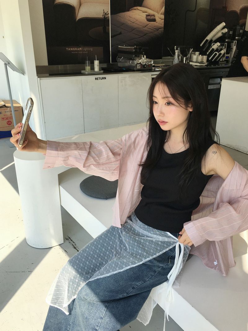 [MADE] Cover ribbed cropped sleeveless