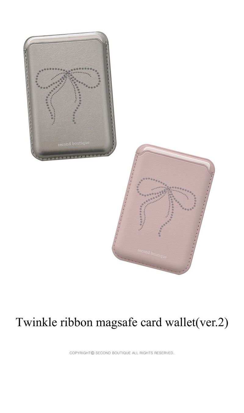 [MADE]  Twinkle ribbon magsafe card wallet(ver.2)_SILVER