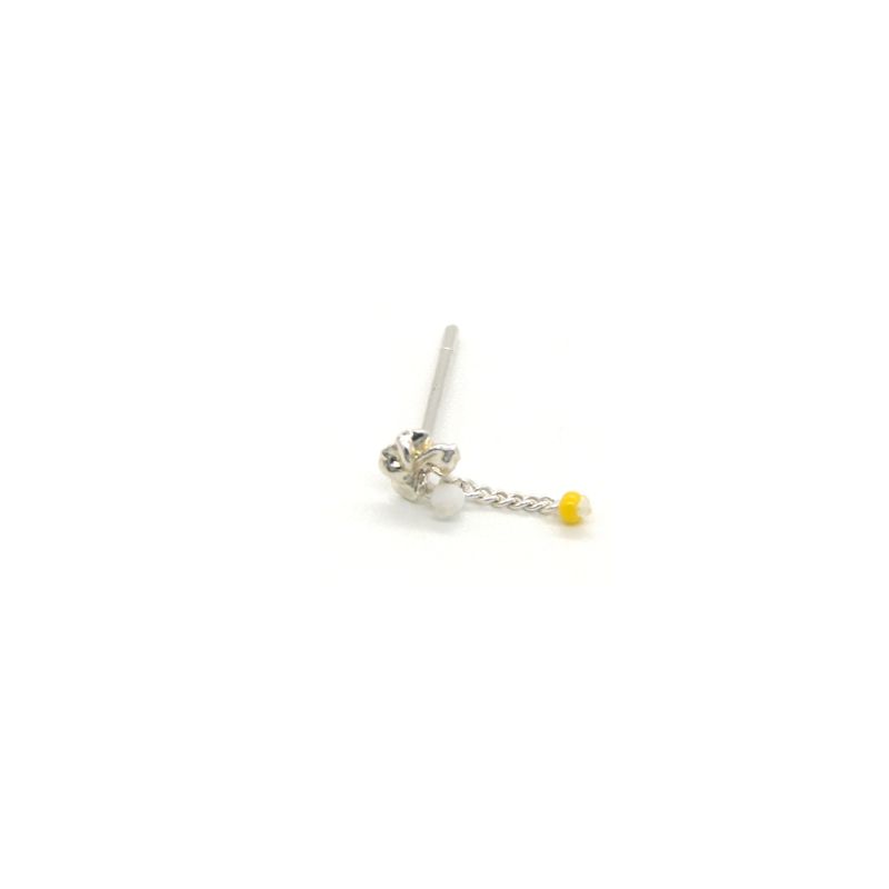 [CCNMADE] Plumeria Silverchain Earring (9color)