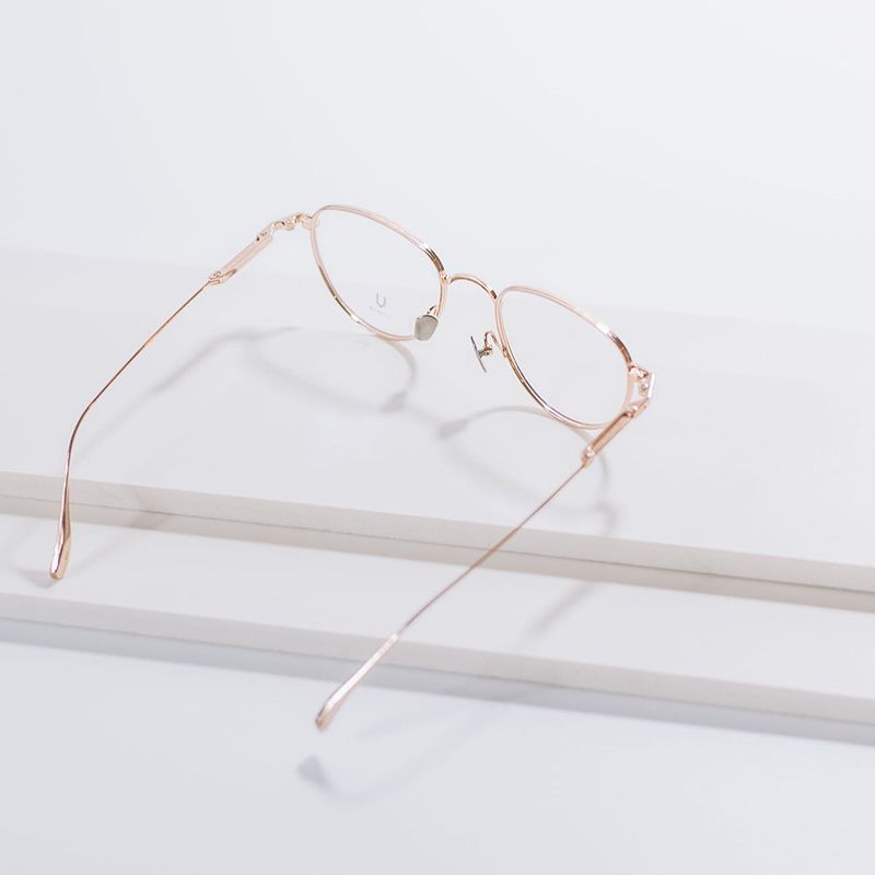 Knouun Round titanium glasses CODE. 102. F Rose Gold