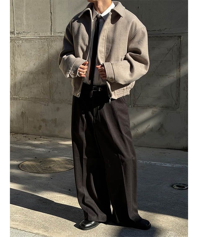 [F/W] Herringbone crop blouson jacket(2color)