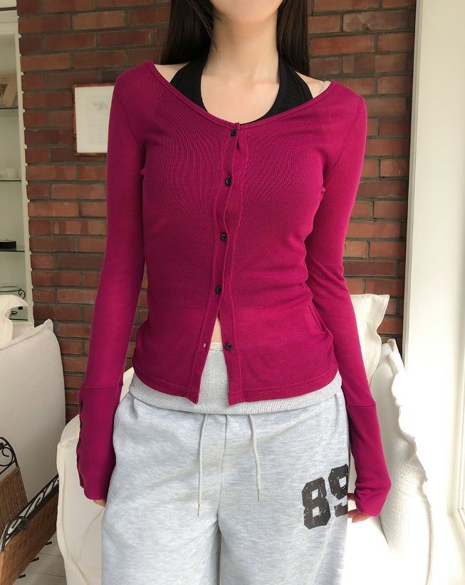 Luca V-neck Button Tencel Cardigan