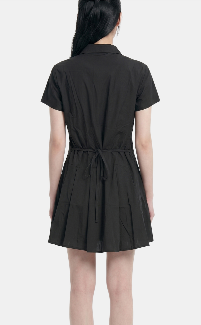 Miro Ruffle Line Mini Shirt Dress