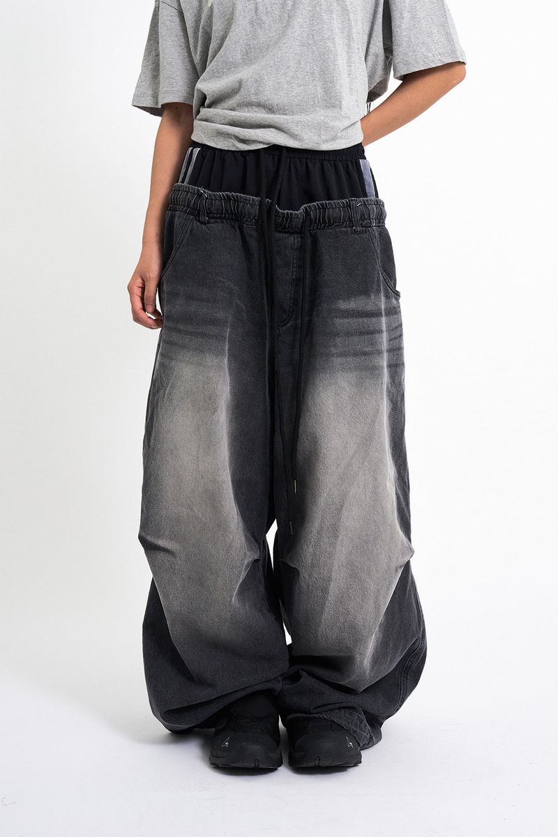 Raucohouse（ラウコハウス）の「Sagging double denim banding pants（Pants）」