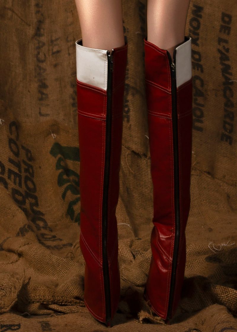 Mother Red Leather Cover Boots