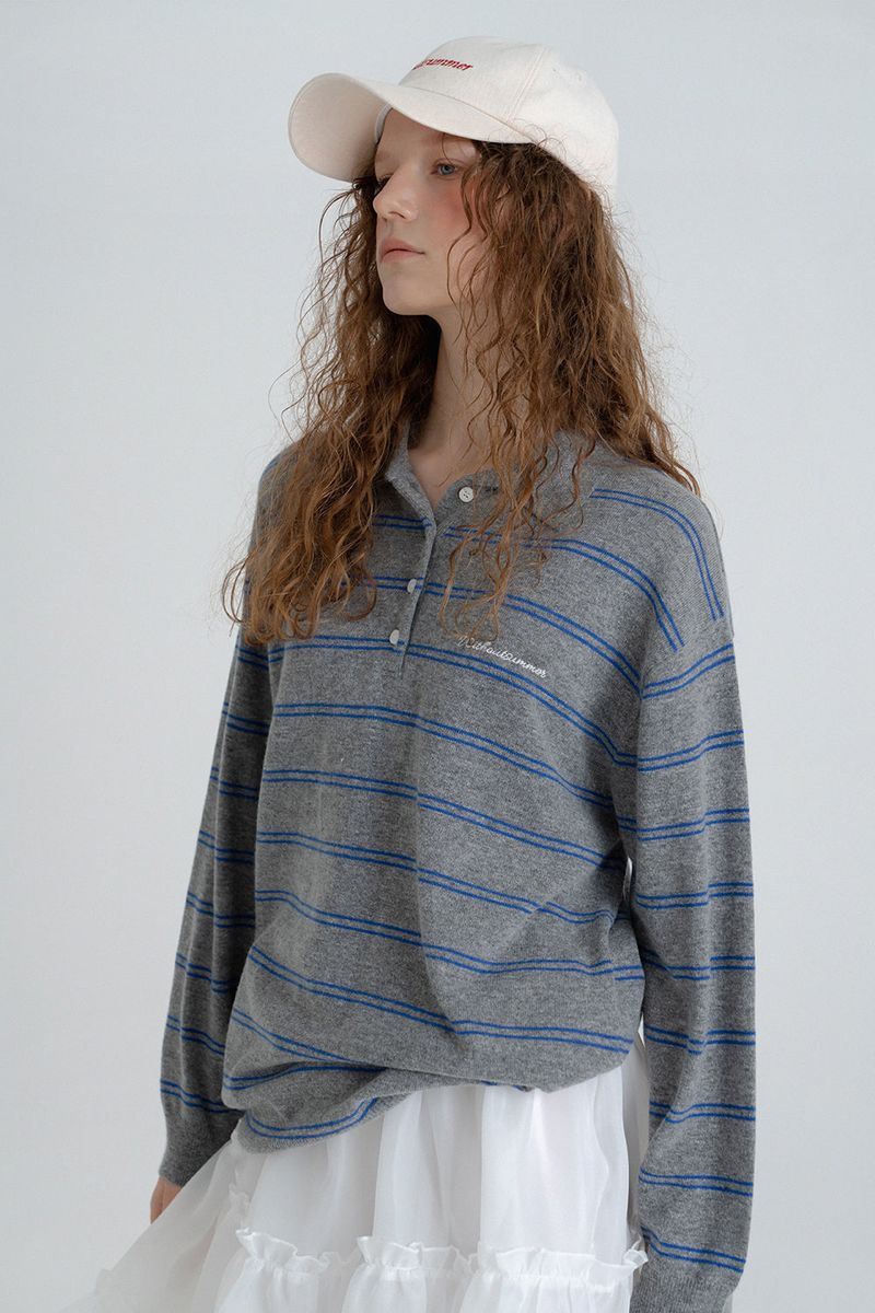 Cozit stripe knit_gray