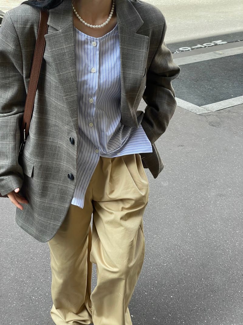 Vichy check pattern blazer