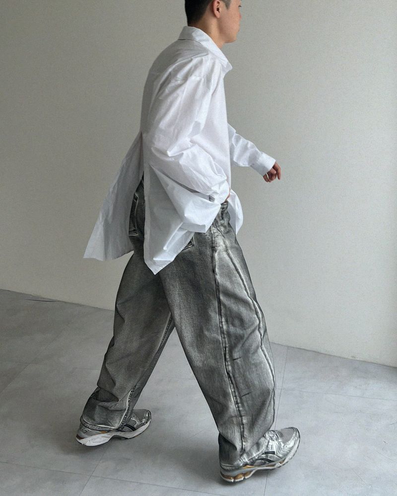 back button slit shirt(2colors)