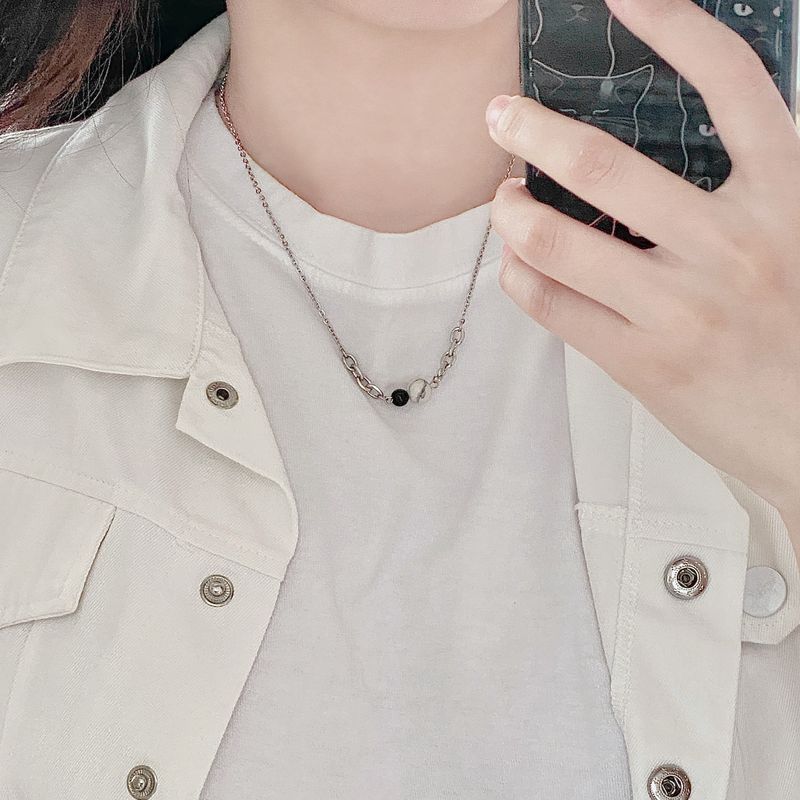 Black Marble Gemstone Necklace