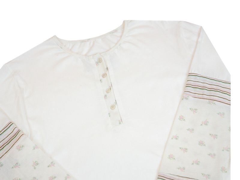 GARDEN STRIPE HENLEY NECK LONG SLEEVE
