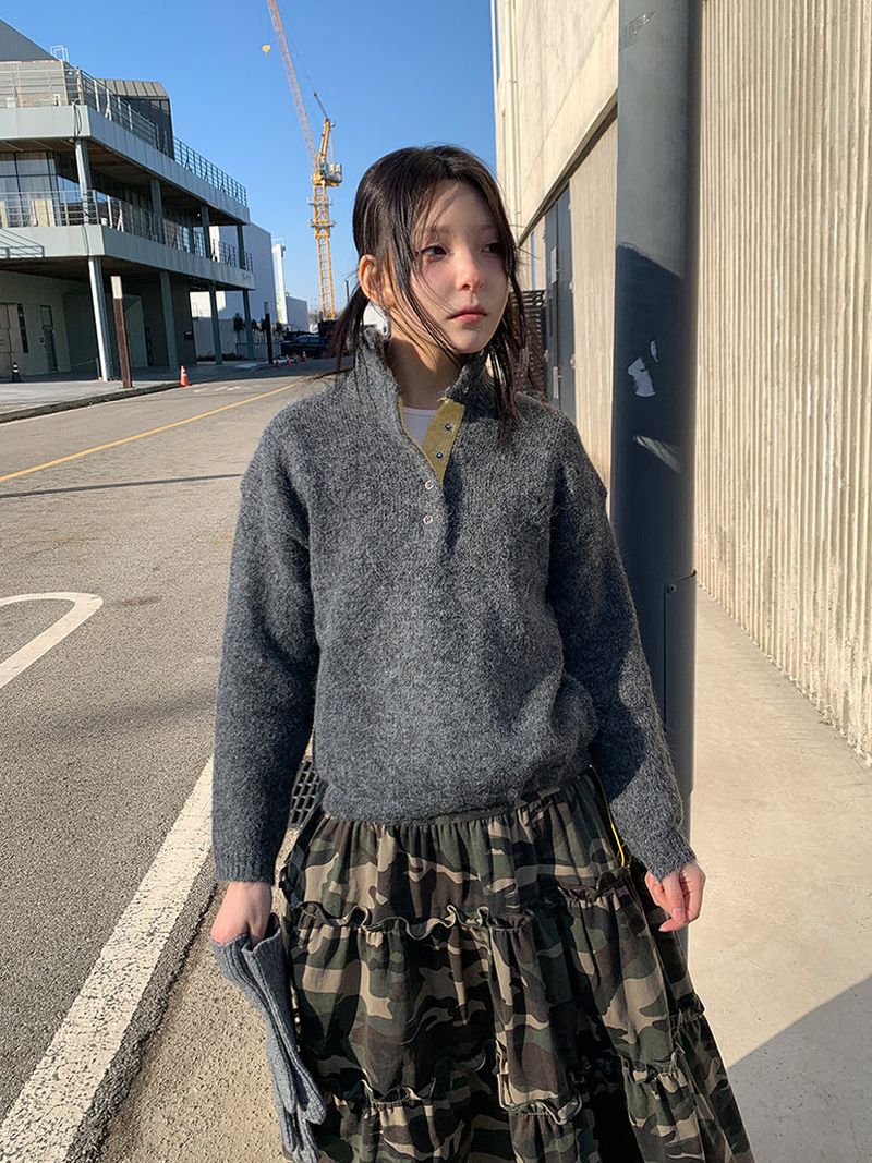 HENLEY ANORAK SWEATER (5C)