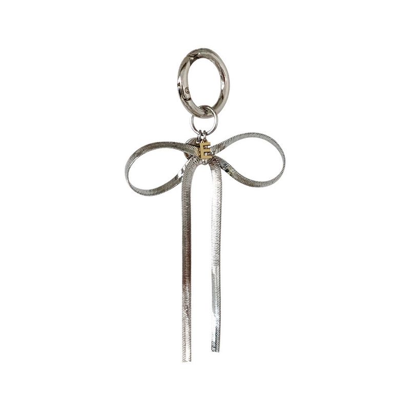 [handmade] mini initial ribbon keyring (initial E)