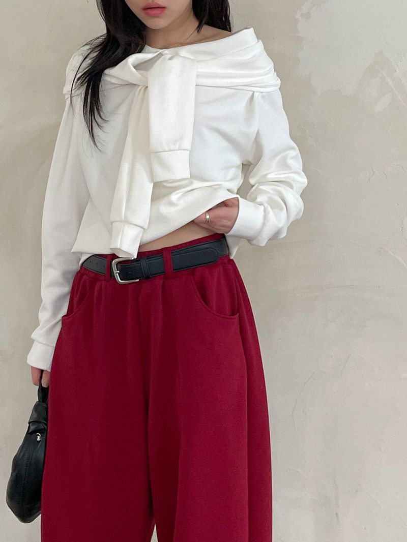 Picnic Off-Shoulder Layered Sweatshirt