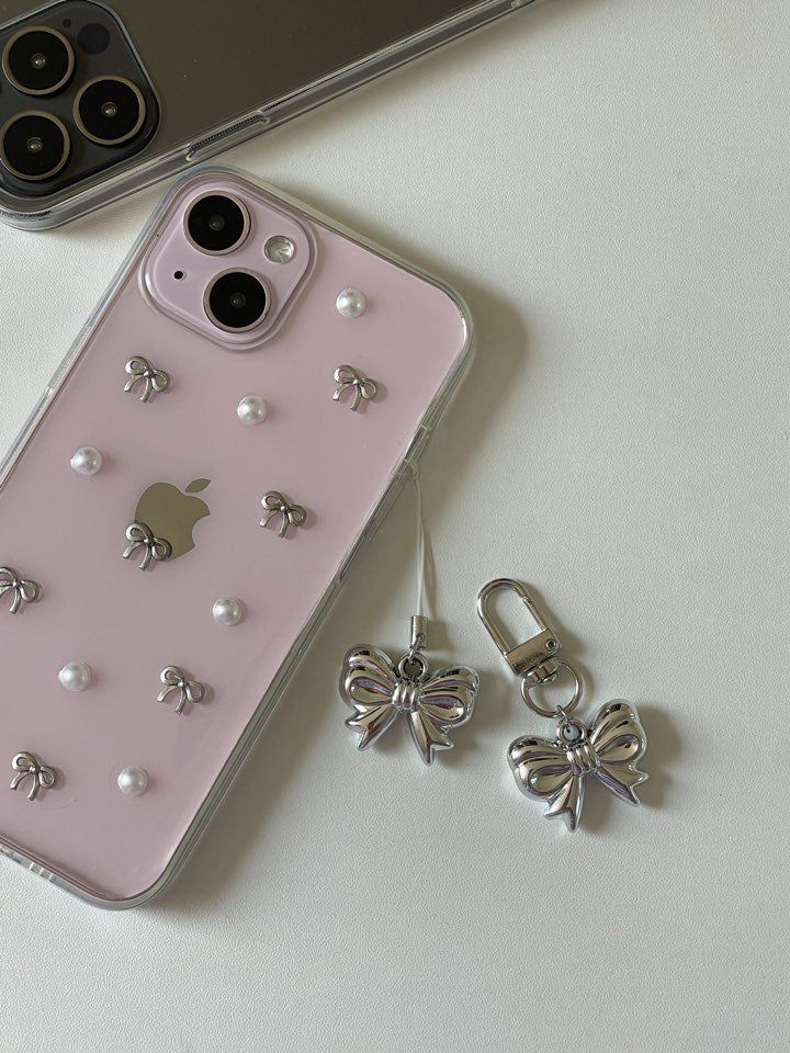 [MADE] SILVER MINI RIBBONE PHONE CASE 