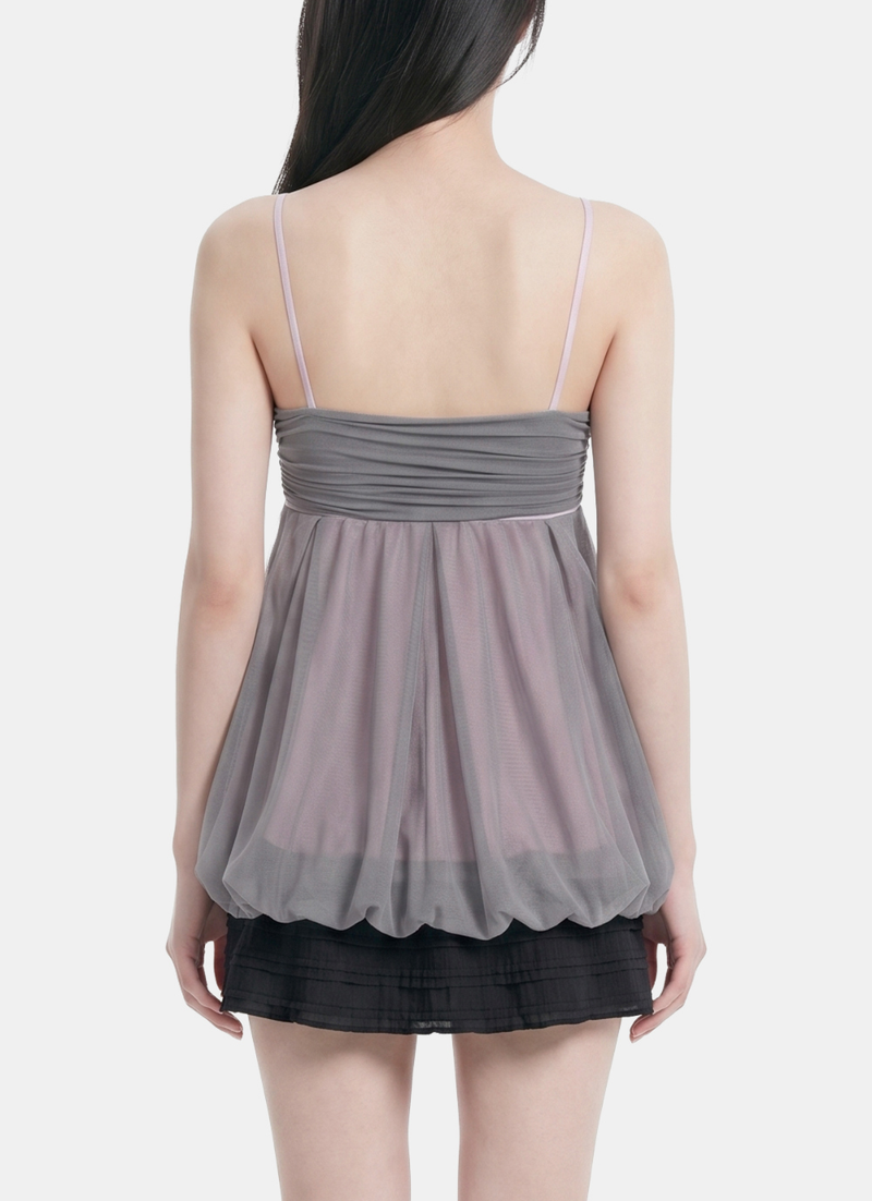 Neri Contrast Mesh Blouse