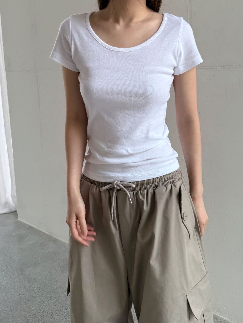 U-neck silm T
