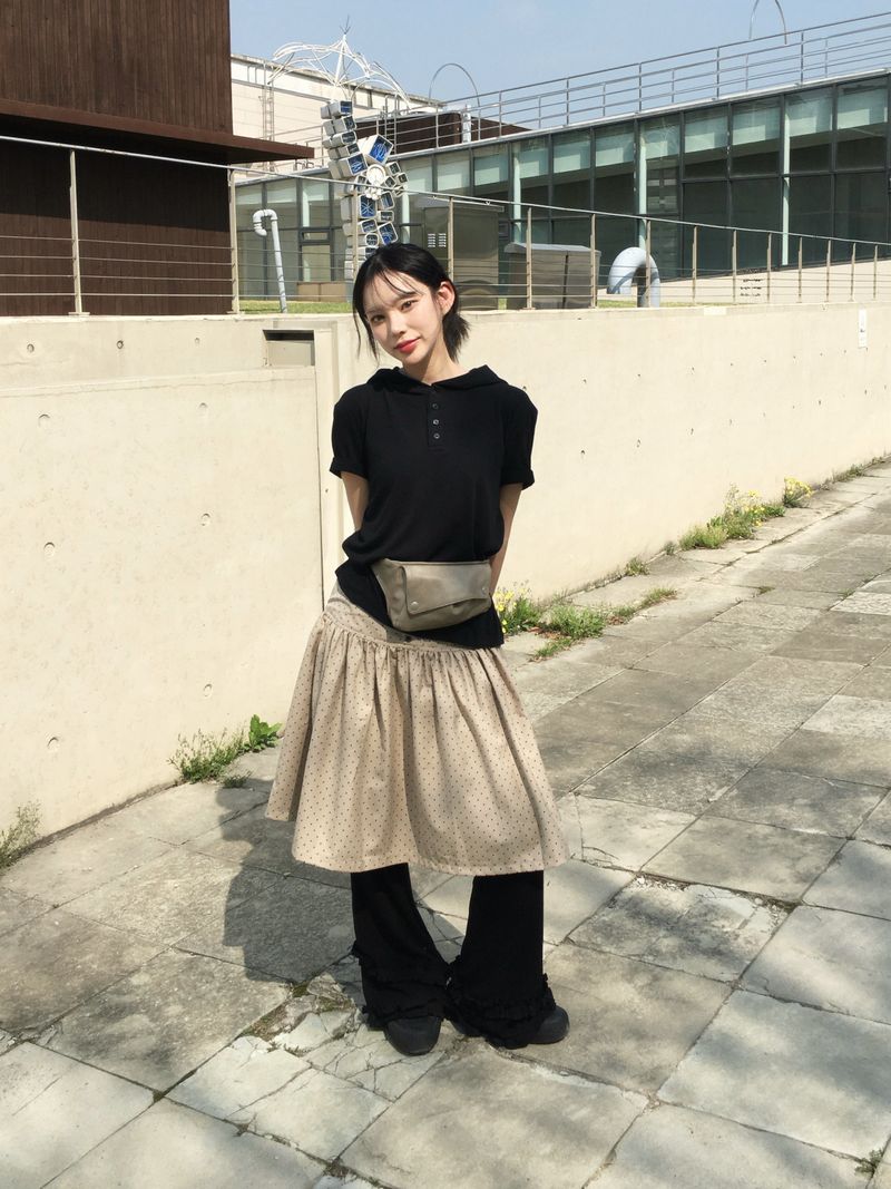 RITCORE（リットコア）の「Benny Dot Shirred Midi Skirt (4c)（Skirts）」