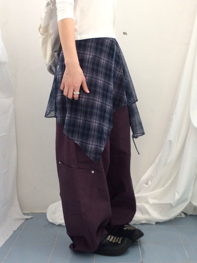 Semi-balloon pocket cotton pants