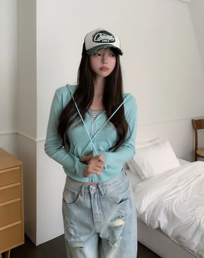 Randy Basic Slim Hood Zip-Up