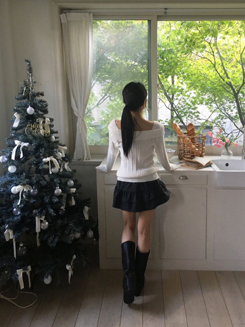 Frill mini stripe skirt pt