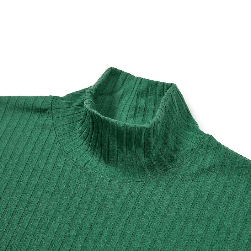 harris silky turtle neck long sleeve green